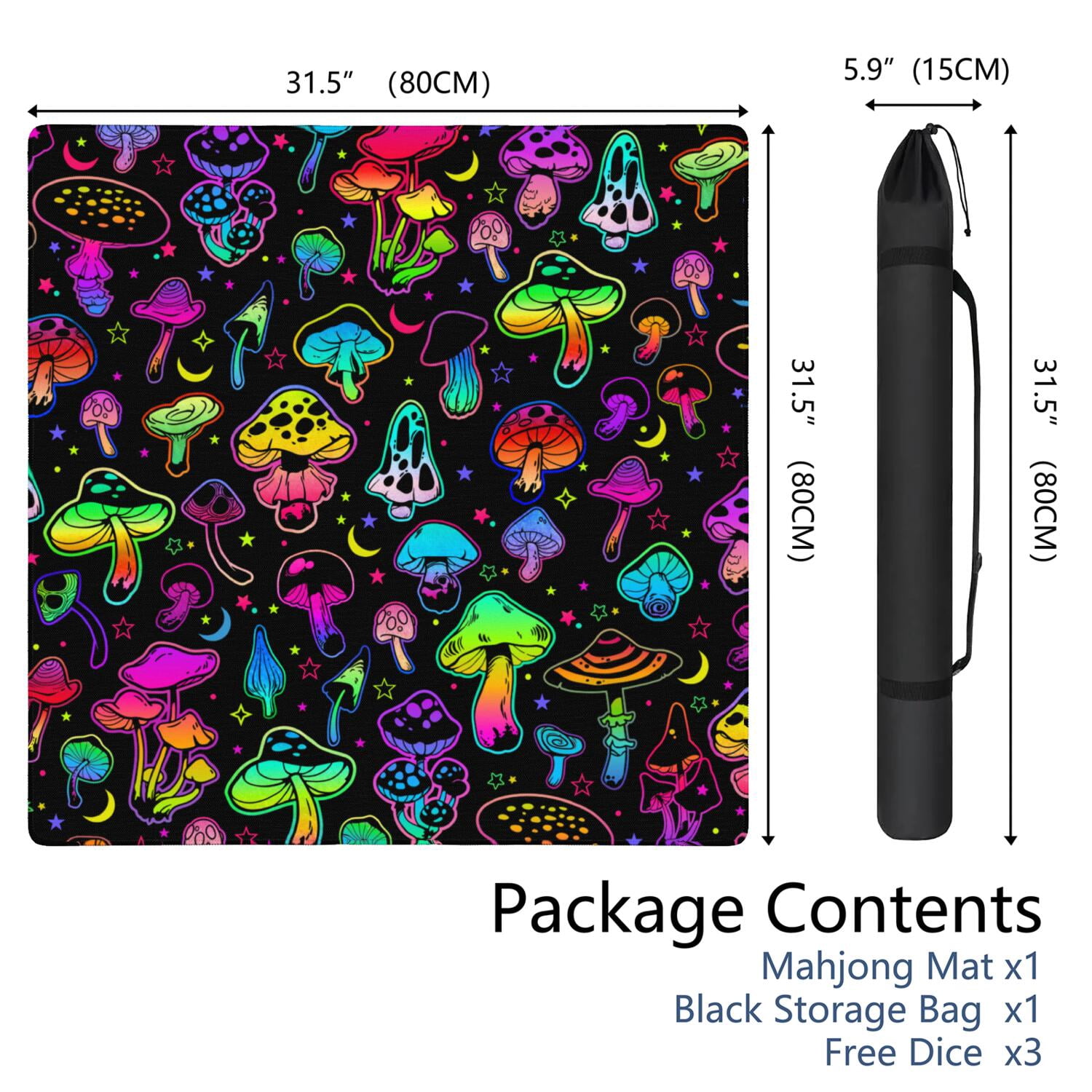31.5 Inch Plants Inspired Game Surface Constructed from Durable Rubber Featuring Anti-Slip Grip Backing and Noise Dampening for Tiles Board Games