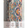 thumbnail image 6 of Orange Blue Floral Boho Sheer Curtains 72 Inches Long 2 Panels Medieval Ethnic Turkey Light Filtering Semi Sheer Window Curtains Drapes for Bedroom Living Room 52"x72"x2, 6 of 7