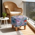 thumbnail image 4 of SCRAWLGOD Daisy Floral Print Ottoman Cover Square, Stretch Footrest Stool Slipcover with Elastic Band Foot Stool Cover for Square Storage Ottoman for Home Decor, 4 of 7