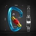 thumbnail image 3 of 24KN Mountaineering Caving Rock Climbing Carabiner D-Shaped Safety Screw Lock Buckle For Camping Hiking Outdoor And Gym, 3 of 7