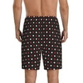 thumbnail image 3 of Naloa Red and white polka dots Men's Short Pajama Pants, Lounge Comfort Shorts with Elasticized Waistband and Side Pockets - XX-Large, 3 of 9