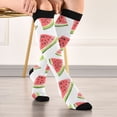 thumbnail image 5 of FORMRS Womens Knee High Socks Casual Long Thick Travel Daily Wear, 2 Pairs, Cartoon Watermelon, 5 of 6