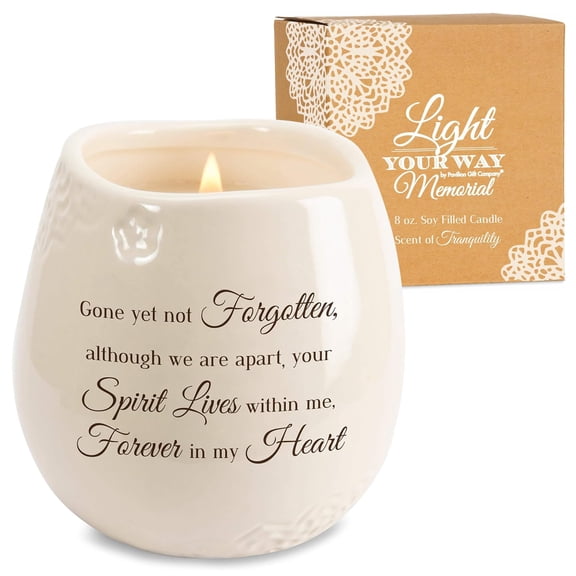 Pavilion - Gone Yet Not Forgotten, Although We are Apart, Your Spirit Lives Within Me, Forever in My Heart 8 oz Soy Filled Ceramic Vessel Candle