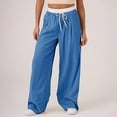 thumbnail image 2 of Womens Casual High Waist Wide Leg Pants with Drawstring Comfortable Relaxed Fit and Side Pockets Trendy Stylish Outfit, 2 of 9