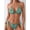 green, variant on Women's 2 Piece Floral Print Halter Neck Tie Bikini Set Triangle String Thong Swimsuit Brown S