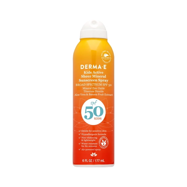 Protector solar Derma E Kids Active Sheer Mineral SPF 50 177 ml