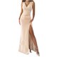 thumbnail image 2 of ICHUANYI Clearance Women's Summer Sleeveless High Waist Solid V-Neck Ruched Sexy High Slimming Slit Dresses(Beige, S) ICHUANYI WER2023081113308, 2 of 8