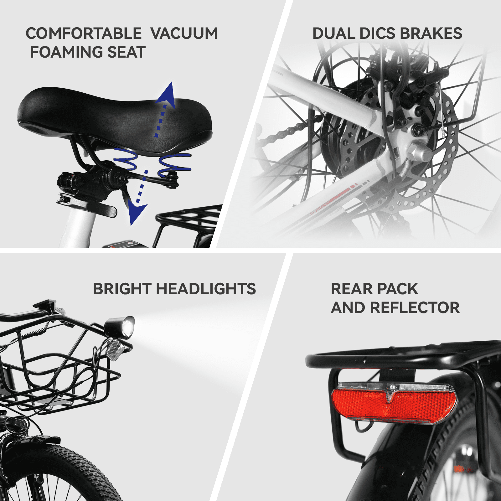 24 Inch Cruiser Electric Bike, E-Bike for Adults, Ebike with 960WH Removable Battery, Step Through Ebike for Women Men,City Electric Bicycle,for City Commute