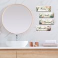 thumbnail image 6 of 4 Pieces Bathroom Wall Decor Bathroom Wall Art Wooden Flower Restroom Art Relax Soak Unwind Breathe Sign for Bedroom Living Room Home（Cool Color）, 6 of 6