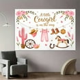 thumbnail image 5 of Cowgirl Baby Shower Backdrop A Little Cowgirl is on the Way Photography Background for Girl Pink Floral Cacti Western Rodeo Baby Shower Party Decorations Banner Supplies Photo Booth Props, 5 of 5