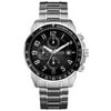 Guess Men's U15072G1 chrono black dial silver stainless steel bracelet men watch NEW