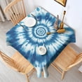 thumbnail image 2 of Blue Tie Dye Mandala Pattern Square Tablecloth,Waterproof Square Table Cover,Wipeable Spillproof Washable Table Cover for Home Kitchen Party Decor 42"X42"(107x107cm), 2 of 6