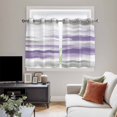 thumbnail image 5 of Purple Gray White Kitchen Curtains Short 45 Inch Length, Retro Country Abstract Mottled Texture Grommet Top Bedroom Living Room Curtains, Light Filtering Cafe Curtain Drapes 2 Panels Set 84''x45'', 5 of 9