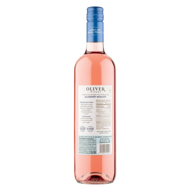 Oliver Blueberry Moscato, Indiana, 6.8% ABV, Glass Bottle