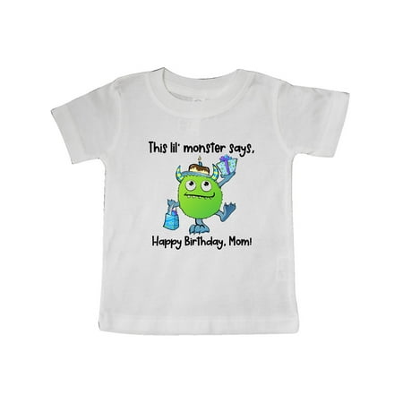 

Inktastic This Lil Monster Says Happy Birthday Mom Gift Baby Boy or Baby Girl T-Shirt