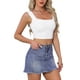 thumbnail image 4 of TOP DE MUJER INSPIRE CHIC Sin Mangas Cuello Cuadrado Ajustado Crop Top XL Crema Blanco, 4 of 6