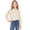 Beige, variant on Girls Long Sleeve Shirts Chiffon Blouses Swiss Dot Frill Neck Casual Loose Cute Top Tee