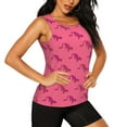 thumbnail image 2 of Xecao Leopard Print print women's scoop neck, loose-fit workout tank tops for the gym., 2 of 9