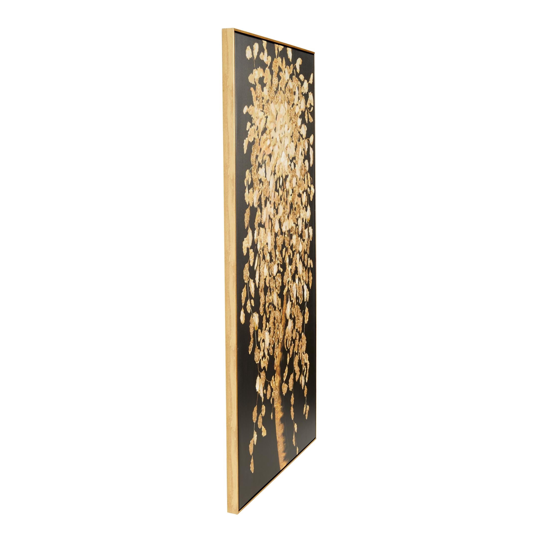 30" x 59" Tree Framed Wall Art with Gold Foil Accents, by DecMode