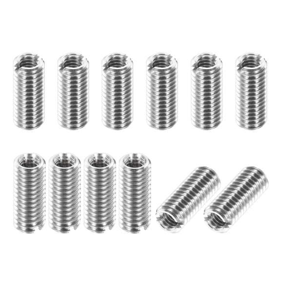 Thread Adapters Sleeve Reducing Nut, 12Pcs M6x1 Male to M4x0.7 Female Repairing Insert Nut Screw Reducer Conversion 303 Stainless Steel Fastener 15mm