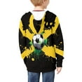 thumbnail image 4 of Chririnla Jamaica Flag Soccer Athletic Zip Up Jacket for Youth Hooded Long Sleeve with Pockets Lightweight Sports Top Size 8-10, 4 of 6