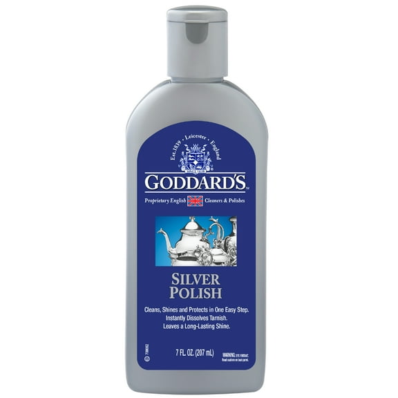 Goddard's Silver Polish for Sterling Silver and Silver Plate, Liquid Cleaner and Polish for Silver Jewelry, Silverware, and Antiques - All-in-One Tarnish Remover Solution, 7 oz