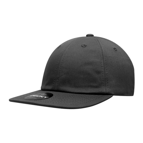 Decky 200 Relaxed Flat Bill Cotton Caps-Black