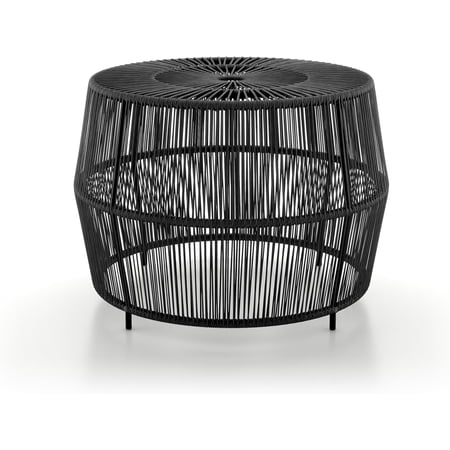 Ysar Boho Rattan Round Coffee Table Outdoor with Metal Frame, All-Weather and Rust Resistant, Handcrafted Coastal