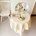thumbnail image 3 of Hongchun White Round Tablecloth 90cm - Polyester Wedding Tablecloth Wrinkle Resistant Anti Stain Table Decoration, 3 of 5