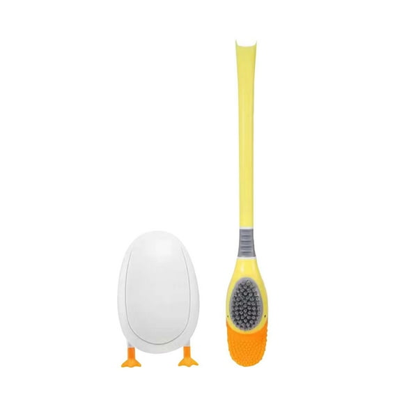 Silicone Toilet Cleaning Brush and Holder Set for Bathroom— Hygienic 2024 Design with Ergonomic Handle and Sturdy Stand