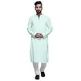 thumbnail image 2 of Atasi Solid Traditional Kurta For Men Chinese collar Long Shirt Ethnic Clothing, 2 of 7