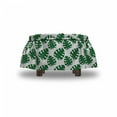 thumbnail image 4 of Philodendron Ottoman Cover, Jungle Leaves, 2 Piece Slipcover Set with Ruffle Skirt for Square Round Cube Footstool Decorative Home Accent, Standard Size, Green and White, by Ambesonne, 4 of 5