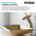 thumbnail image 6 of KRAUS Rectangular Gold Glass Bathroom Vessel Sink and Waterfall Faucet Combo Set with Matching Disk and Pop-Up Drain, Chrome Finish, 6 of 7