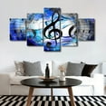thumbnail image 2 of TISHIRON 5PCS Framed Canvas Wall Art Set,60"x32" Black Blue Music Notes and Clef Canvas Art Decor, 2 of 7