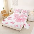 thumbnail image 2 of Erosebridal Aesthetic Coquette Bowknot Queen Sheet Sets,Letter M Monogrammed Bed Set For Girls Kids 4pcs, 2 of 6