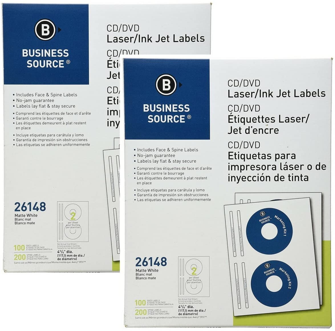 BcTlyInc CD/DVD For Laser And Inkjet Printers Face and Spine ...