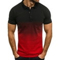 thumbnail image 1 of CVLIFE Polo pour Hommes Boutons Hauts Col à Revers T-Shirts Confortables Manches Courtes Tee Chandail Rouge 5TG, 1 of 2