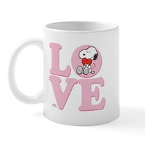 CafePress - LOVE Snoopy Mugs - 11 oz Ceramic Mug - Novelty Coffee Tea Cup