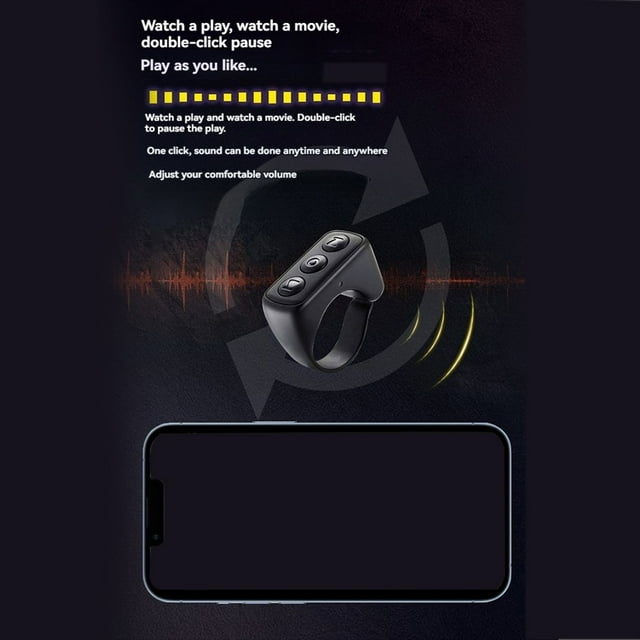 Controlador de Video con Control Remoto Bluetooth para Pasar Páginas con la Punta del Dedo - Accesorio de Desplazamiento con Control Remoto