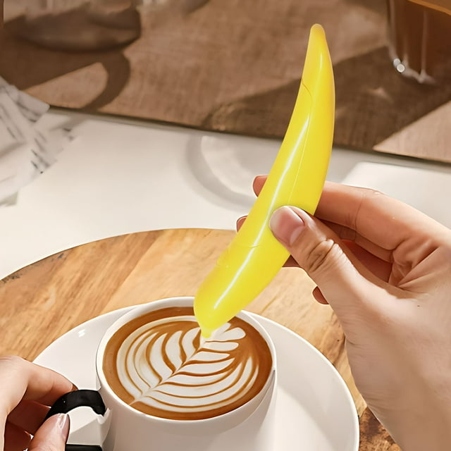 Fiudx Bolígrafo para Tallar Café, Herramienta Portátil para Decorar Especias, Diseño de Doble Punta para Escribir y Dibujar, Fácil de Usar para Capuchinos y Pasteles, Ideal para El Hogar, Restaurante