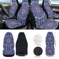 thumbnail image 2 of Yuyamidu Boho Flower Blossom Front Car Seat Covers Full Set of 12 Auto Steering Wheel Cover Seat Belt Pad Armrest Box Mat Trash Bin Rear View Mirror Cover Cup Holders Keychain Air Vent Storage Box, 2 of 7