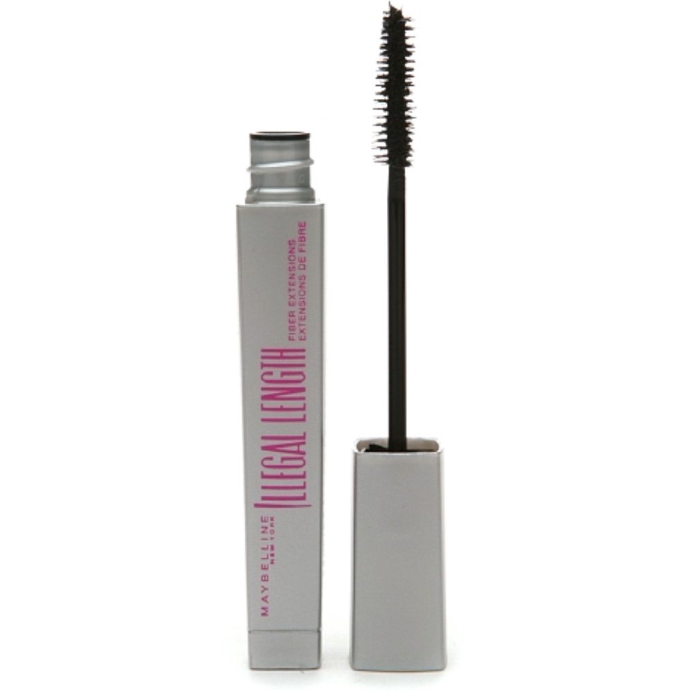 Maybelline New York Illegal Length Fiber Extensions Washable Mascara, Blackest Black [930] 0.22