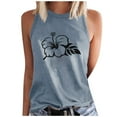 thumbnail image 2 of Aloohaidyvio Tank Tops for Women,Women's Casual Flower Print Basic Tank Tops 2024 Round Neck Soft Sleeveless T-shirt Summer Loose Shirts, 2 of 4