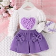 thumbnail image 4 of Tiijoy Infant Girls Outfits Puff Sleeve Pullover Top and Bow Skirt 2Pcs Set, Sizes 18-24M, 4 of 8