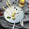 thumbnail image 3 of Cherry Spoon Stainless Steel Tableware Stirring Spoon Korean Creative-long Handle Ice Spoon Cute Bar Coffee Dessert Spoon Long Handle Heart Spoon Silver, 3 of 11