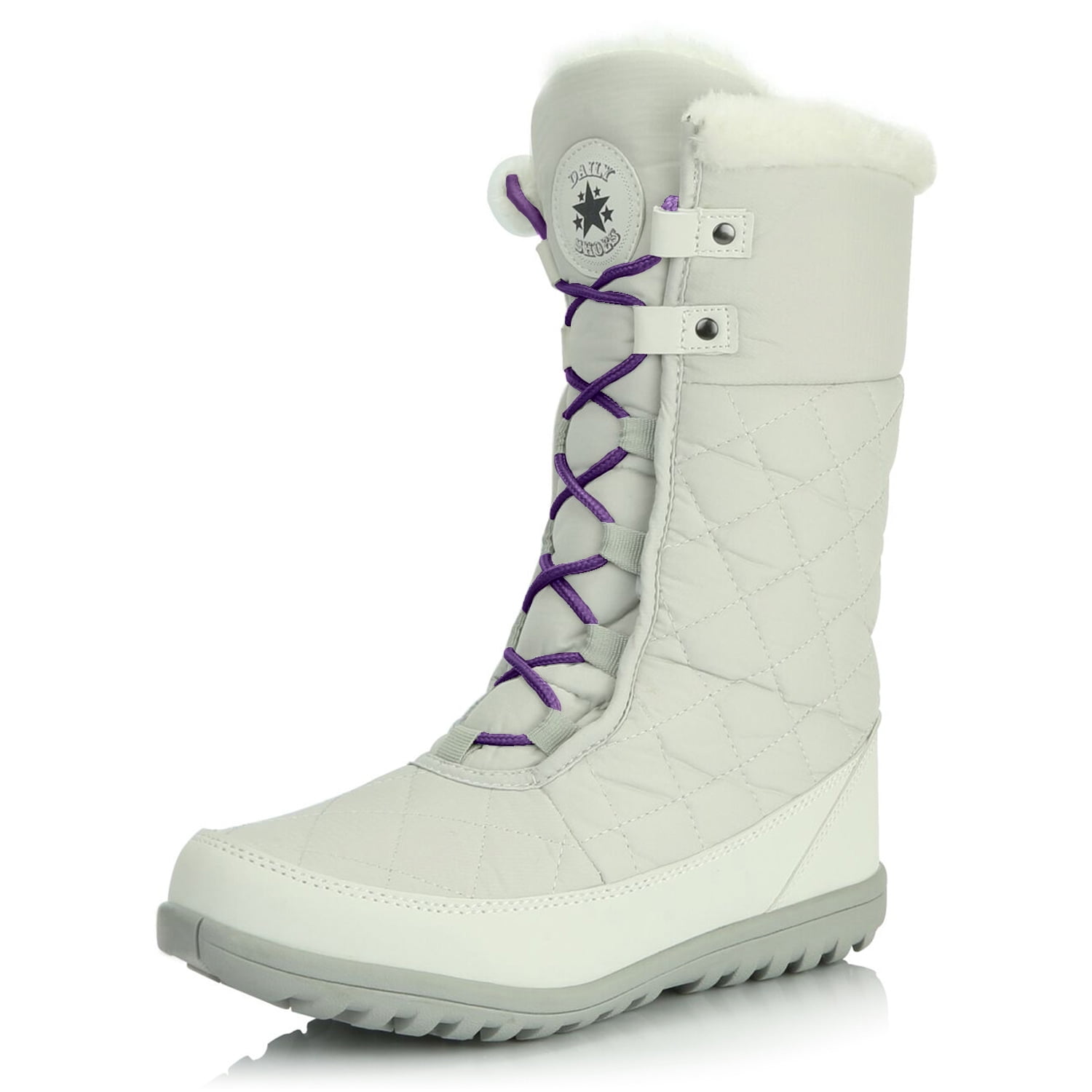 Embryo pork yours DailyShoes Snow Boots Store Women's Comfort Round Toe Snow Boots Winter  Warm Ankle Short Quilt Lace Up Outdoor Work High Eskimo Fur White,Nylon,13,  Shoelace Style Purple - Walmart.com