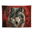 thumbnail image 5 of Shiartex  Viking Wolf Tapestry, Wild Wolves Tapestry Wall Hanging, Norse Red Runes Wall Tapestry Wolf Shadows Bedroom Cool Animal Poster Wall Decor 60x50inch, 5 of 6