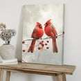 thumbnail image 5 of WFSposter Red Cardinal Canvas Wall Art Cardinal Bird Standing on a Branch Picture Prints Winter Animal Painting Christmas Wall Decor Artwork Framed Grey,12x18", 5 of 7