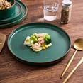 thumbnail image 2 of Famiware Nebula Stoneware Dinnerware Sets, 12-Piece Dish Set, Dark Green, 2 of 6