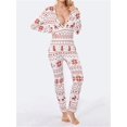 thumbnail image 3 of Pijama navideño Y2k para mujer, monos de manga larga con cuello en V y botones, ropa de dormir suave, ropa de dormir femenina, 3 of 4